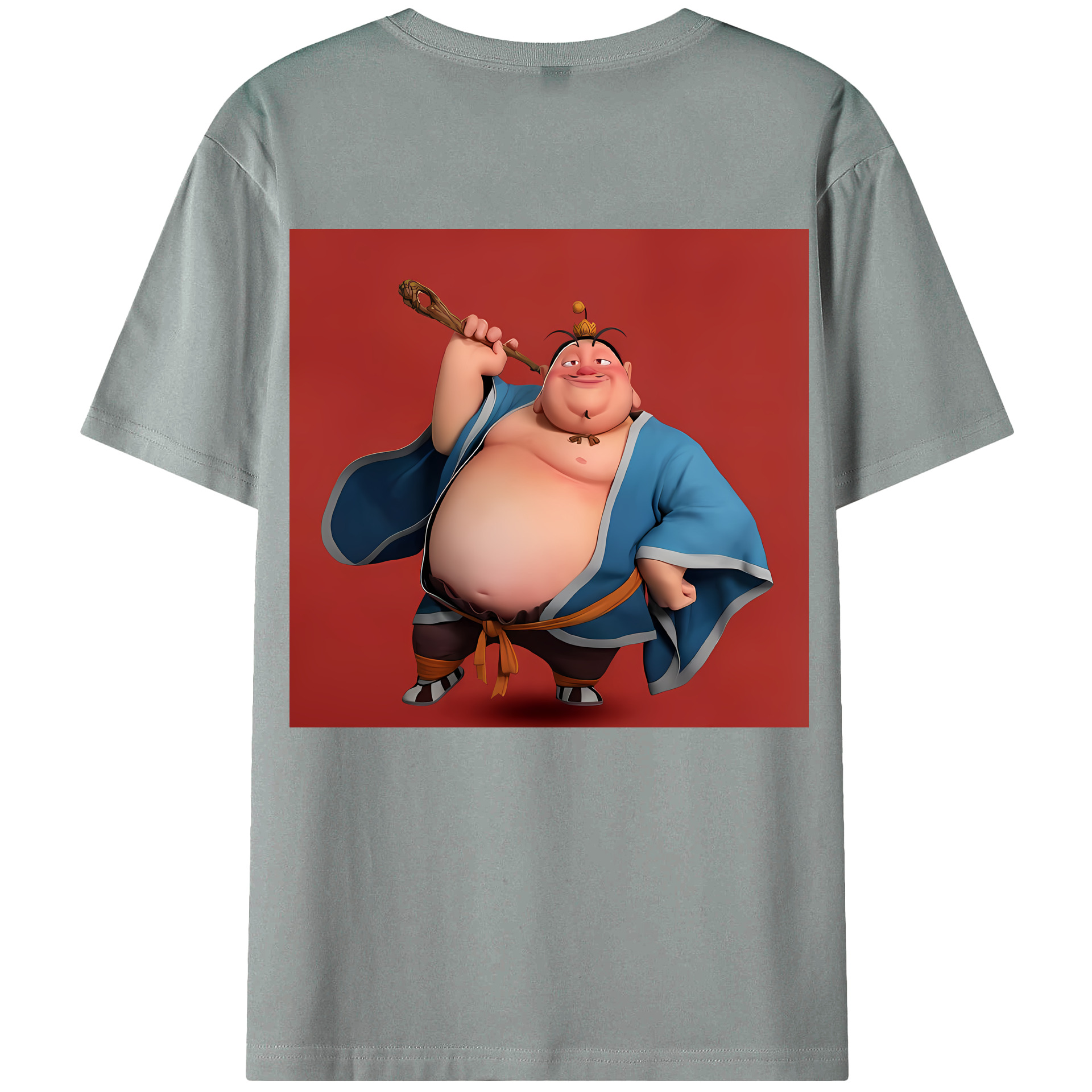 （画像用） Ne Zha 2 ナタ 魔童の大暴れ 綿100％ メンズ半袖Tシャツ（バックプリント） 通気性